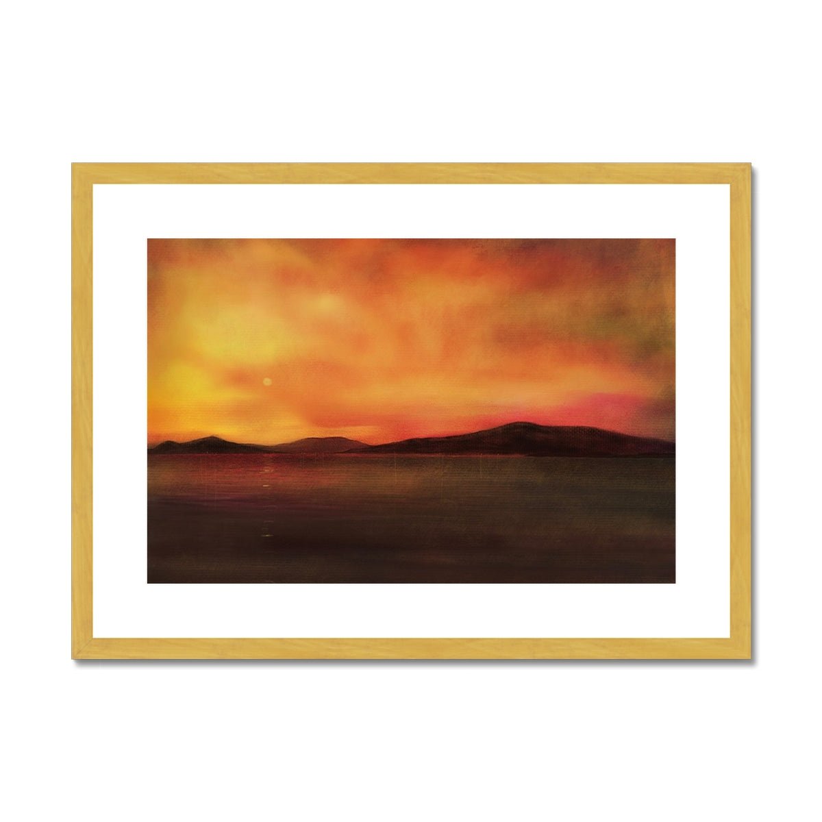 Isle Of Harris Sunset Painting | Antique Framed & Mounted Prints From Scotland