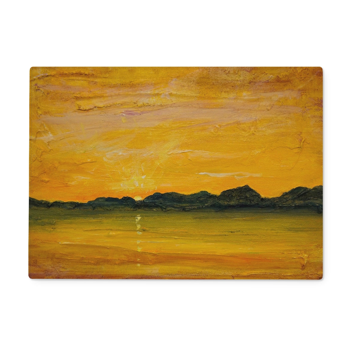 Jura Sunset Art Gifts Glass Chopping Board