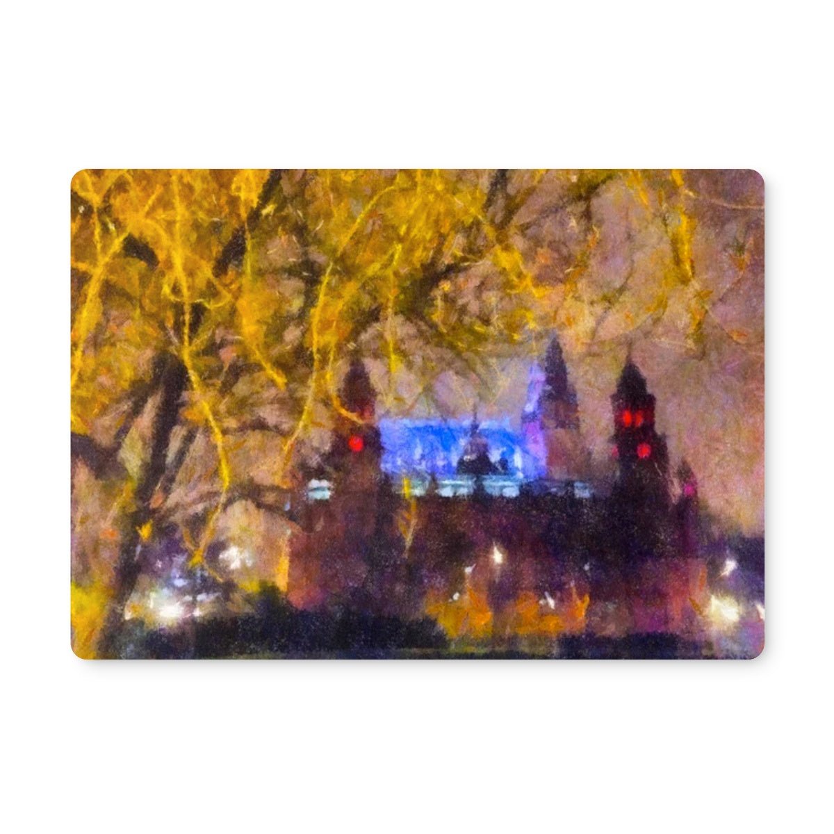 Kelvingrove Nights Glasgow Art Gifts Placemat-Placemats-Edinburgh & Glasgow Art Gallery-6 Placemats-Paintings, Prints, Homeware, Art Gifts From Scotland By Scottish Artist Kevin Hunter