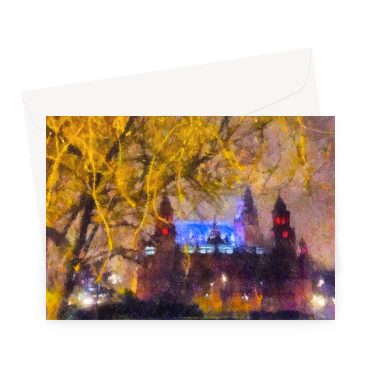 Kelvingrove Nights Glasgow Scottish Art Gifts Greeting Card