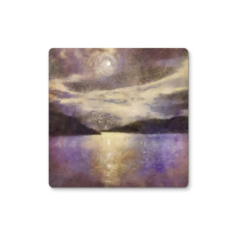 Moonlit Lake Coasters Inspired by Kevin Hunter Scottish Art Gifts