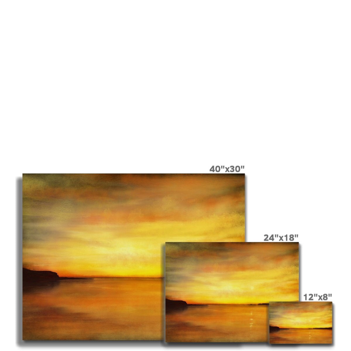 King's Cave Sunset Arran Painting | Canvas From Scotland