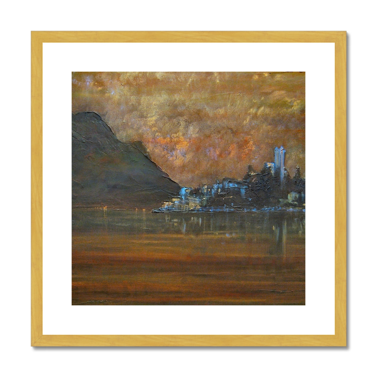 Lake Garda Dusk Italy Painting | Antique Framed & Mounted Prints From Scotland