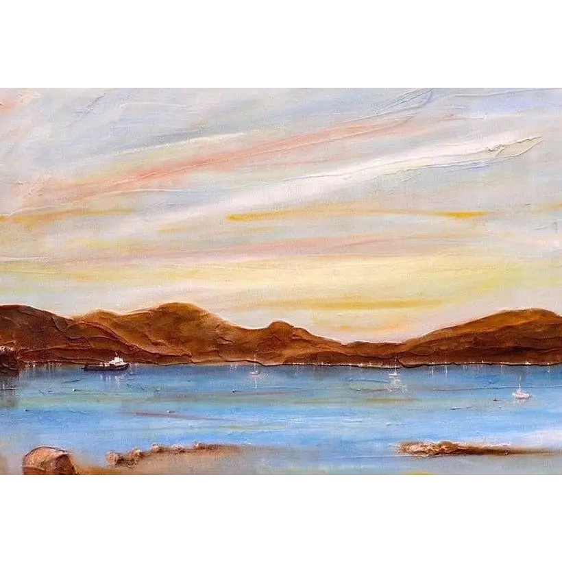 Impasto seascape painting from Dunoon art prints featuring River Clyde by Scottish artist