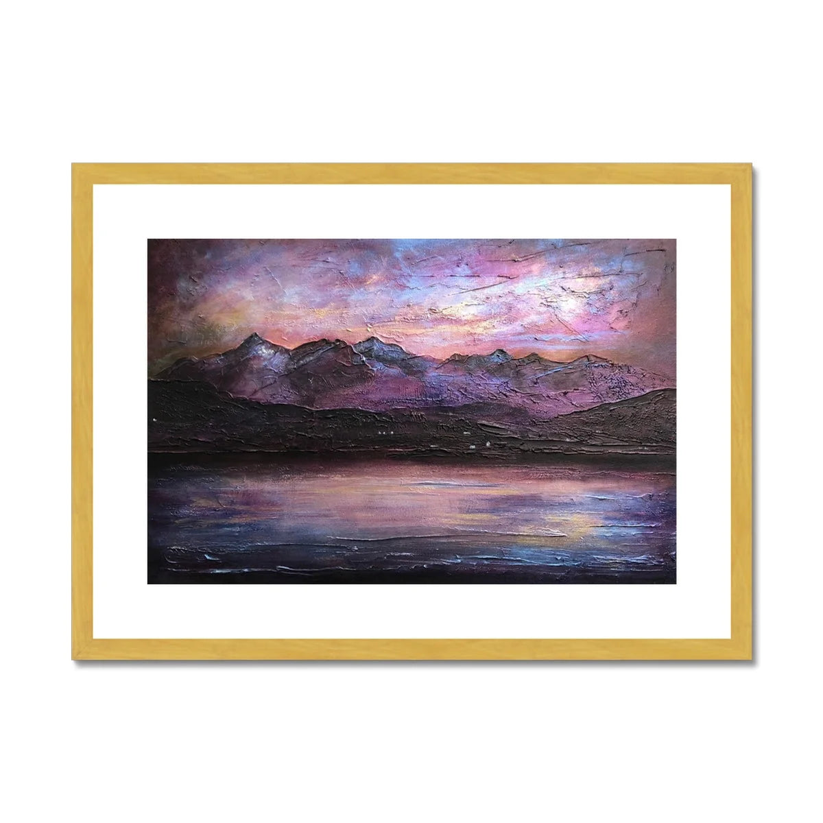Last Skye Light Antique Framed & Mounted Print - Art Gallery Scotland Worldwide Shipping Scottish Landscape Paintings and Prints by Artist
