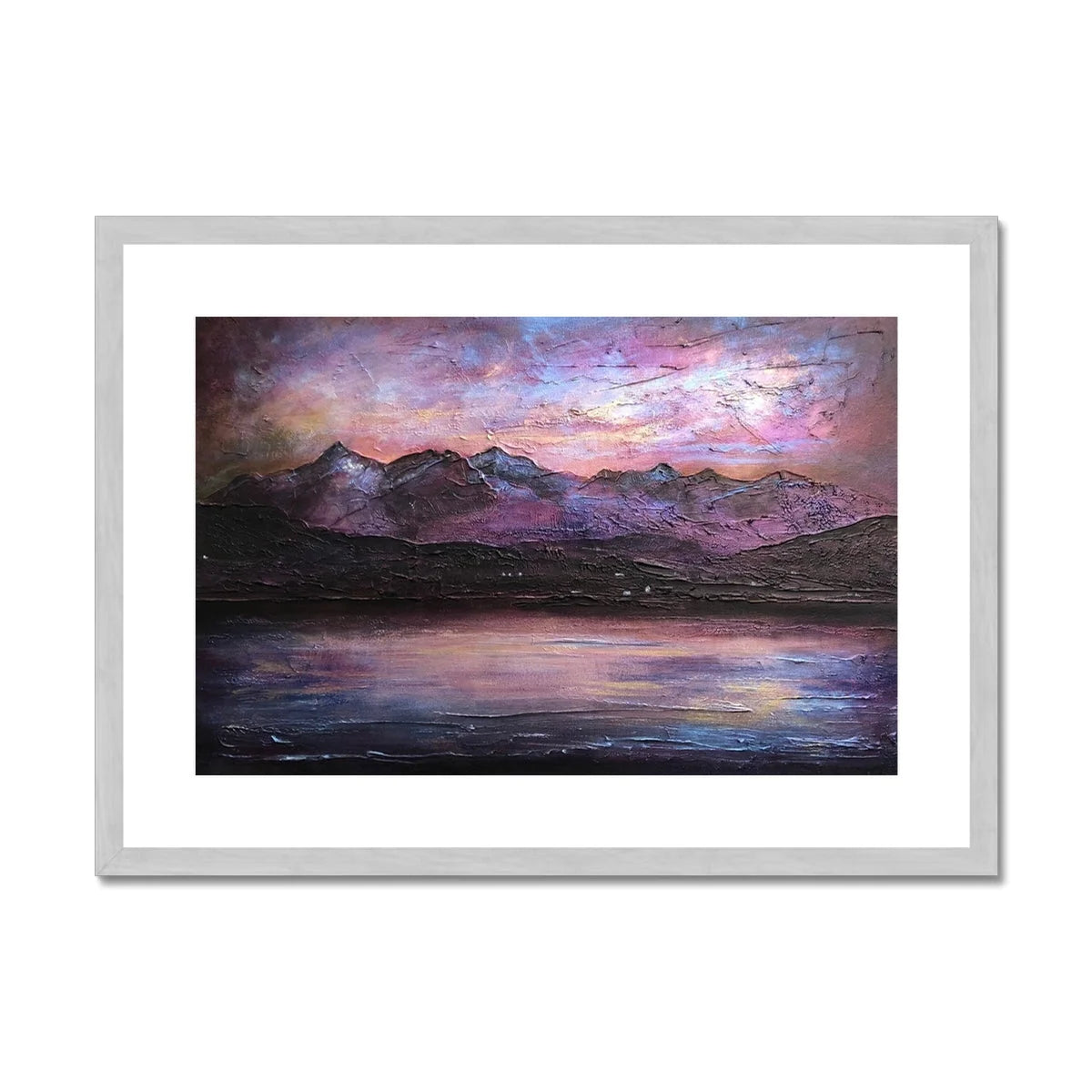 Last Skye Light Antique Framed & Mounted Print - Art Gallery Scotland Worldwide Shipping Scottish Landscape Paintings and Prints by Artist