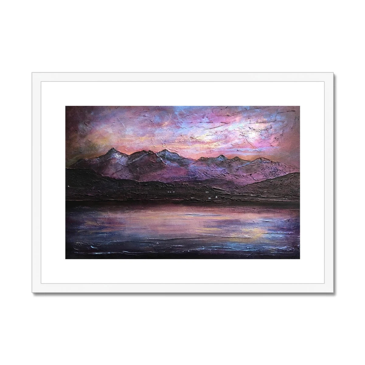Last Skye Light Framed & Mounted Print - Art Gallery Scotland Worldwide Shipping Scottish Landscape Paintings and Prints by Artist Hunter