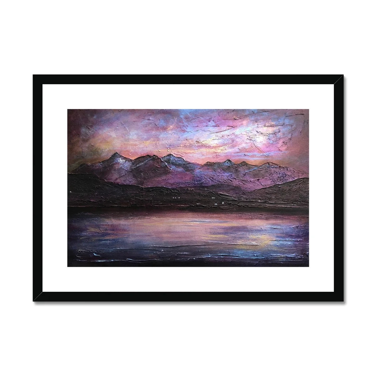 Last Skye Light Framed & Mounted Print - Art Gallery Scotland Worldwide Shipping Scottish Landscape Paintings and Prints by Artist Hunter