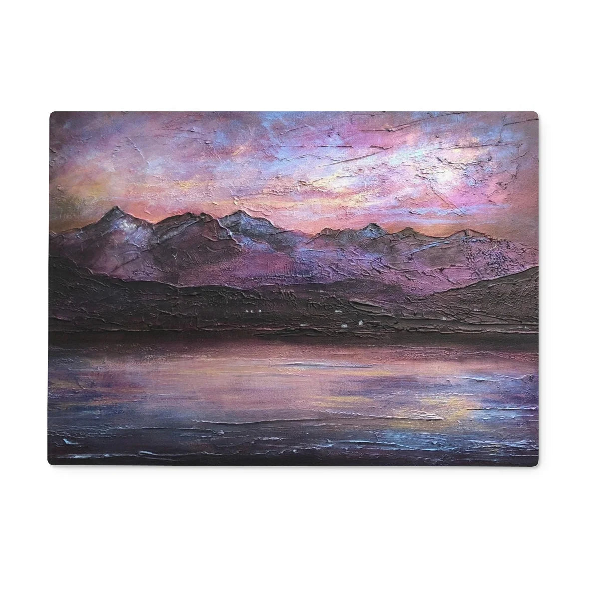 Last Skye Light Glass Chopping Board - Art Gallery Scotland Worldwide Shipping Scottish Landscape Paintings and Prints