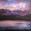 Last Skye Light | Scotland In Your Pocket Art Print-Scotland In Your Pocket Framed Prints-Skye Art Gallery-Mounted & Cello Bag: 12.5x12.5 cm-Black Frame-Paintings, Prints, Homeware, Art Gifts From Scotland By Scottish Artist Kevin Hunter