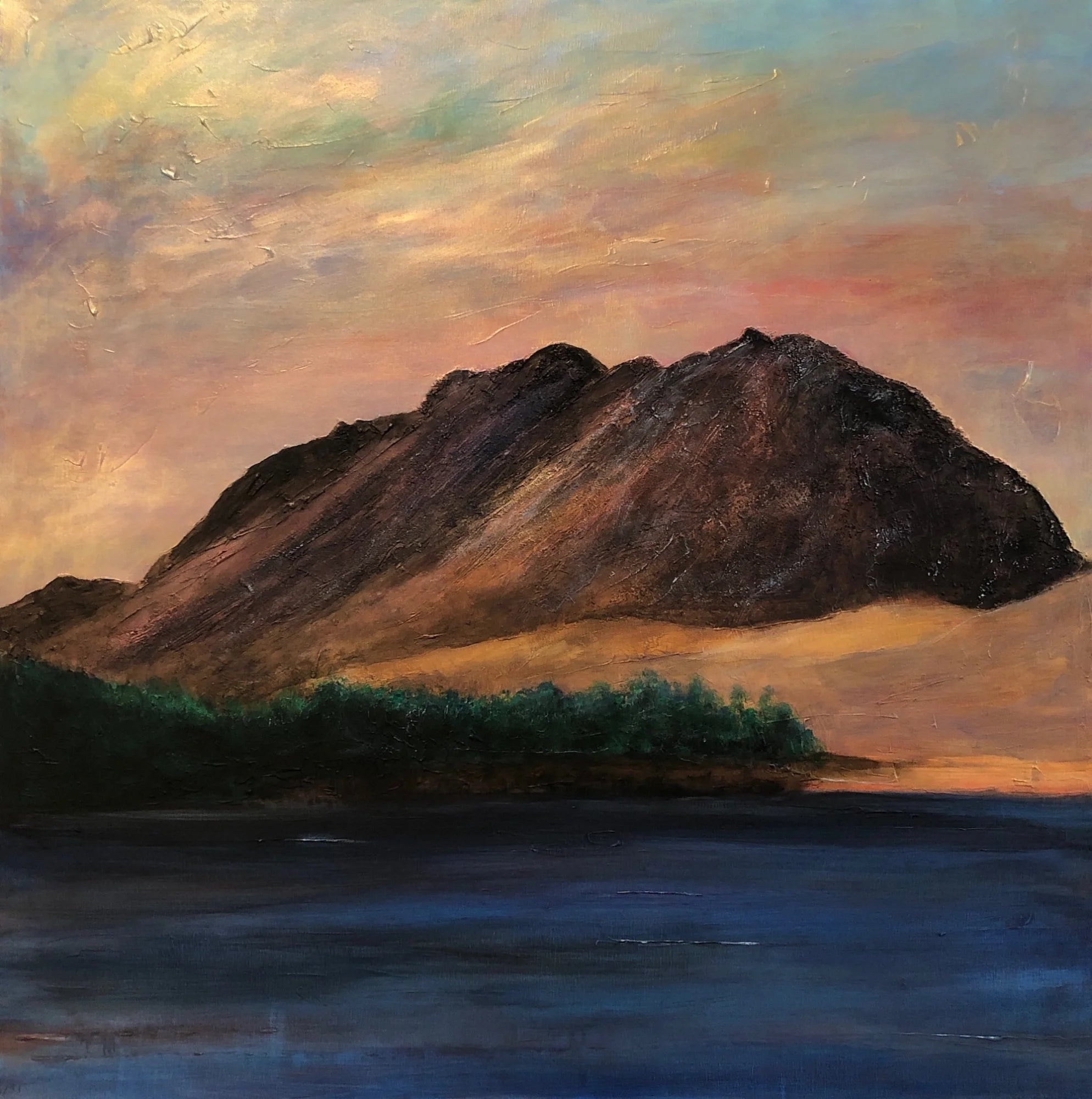 Liathach Glen Torridon - Lochs & Mountains Art Gallery Scotland Worldwide Shipping Vibrant Oil Painting Kevin Hunter Portfolio Giclee