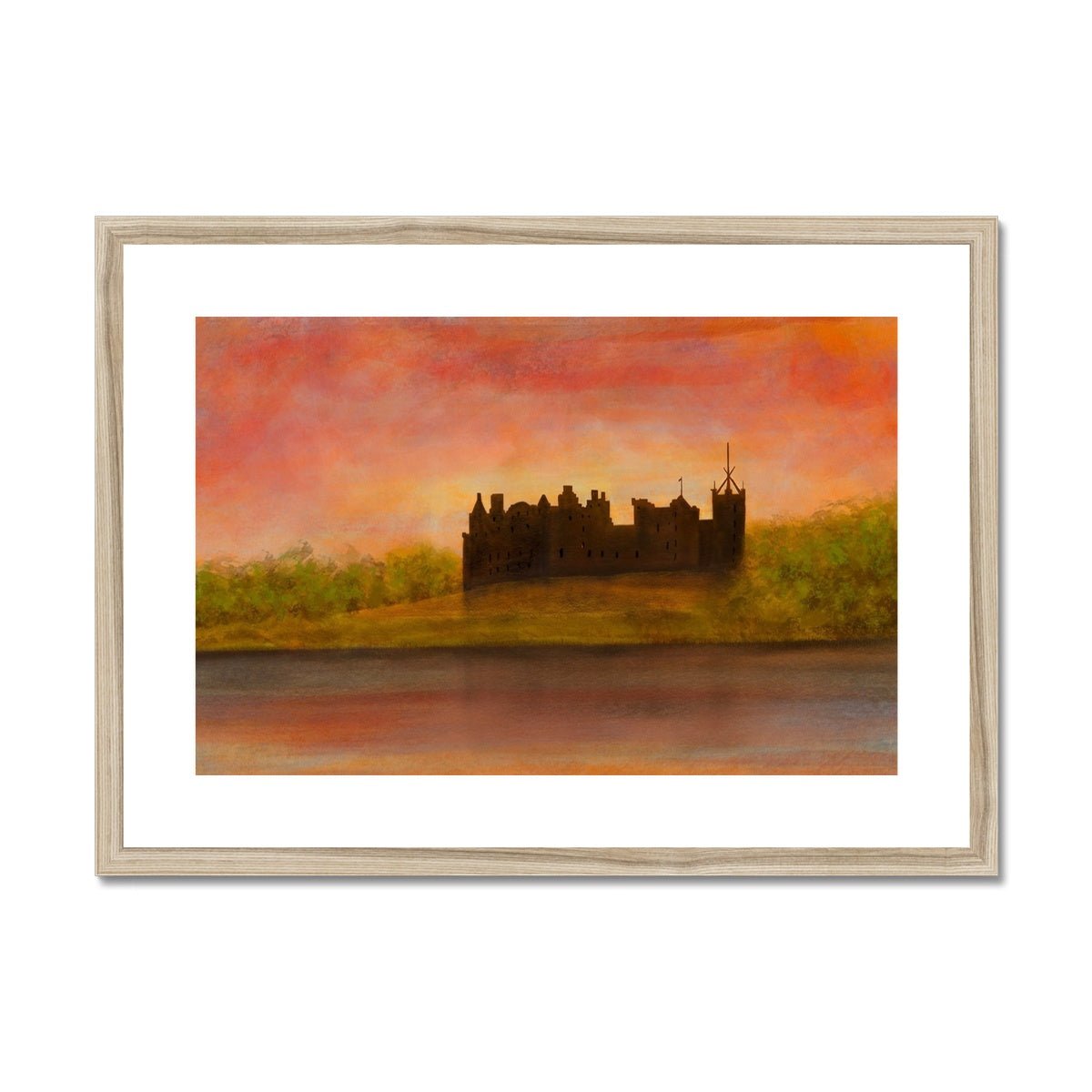 Linlithgow Palace Dusk Painting | Framed & Mounted Prints From Scotland