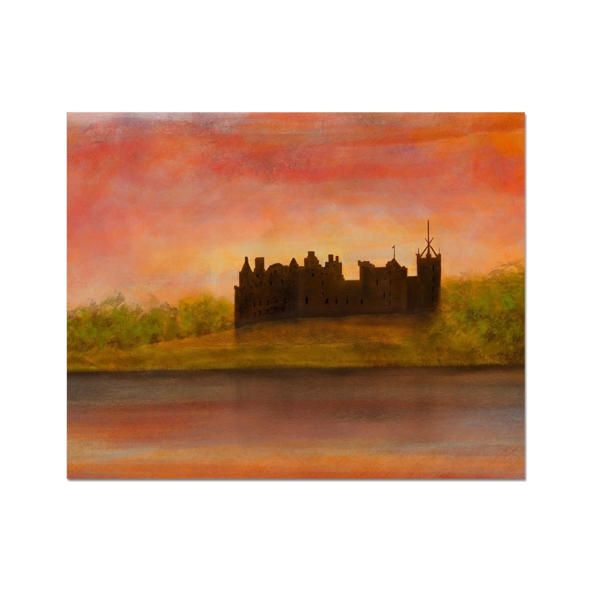 Linlithgow Palace Dusk Painting | Artist Proof Collector Prints From Scotland