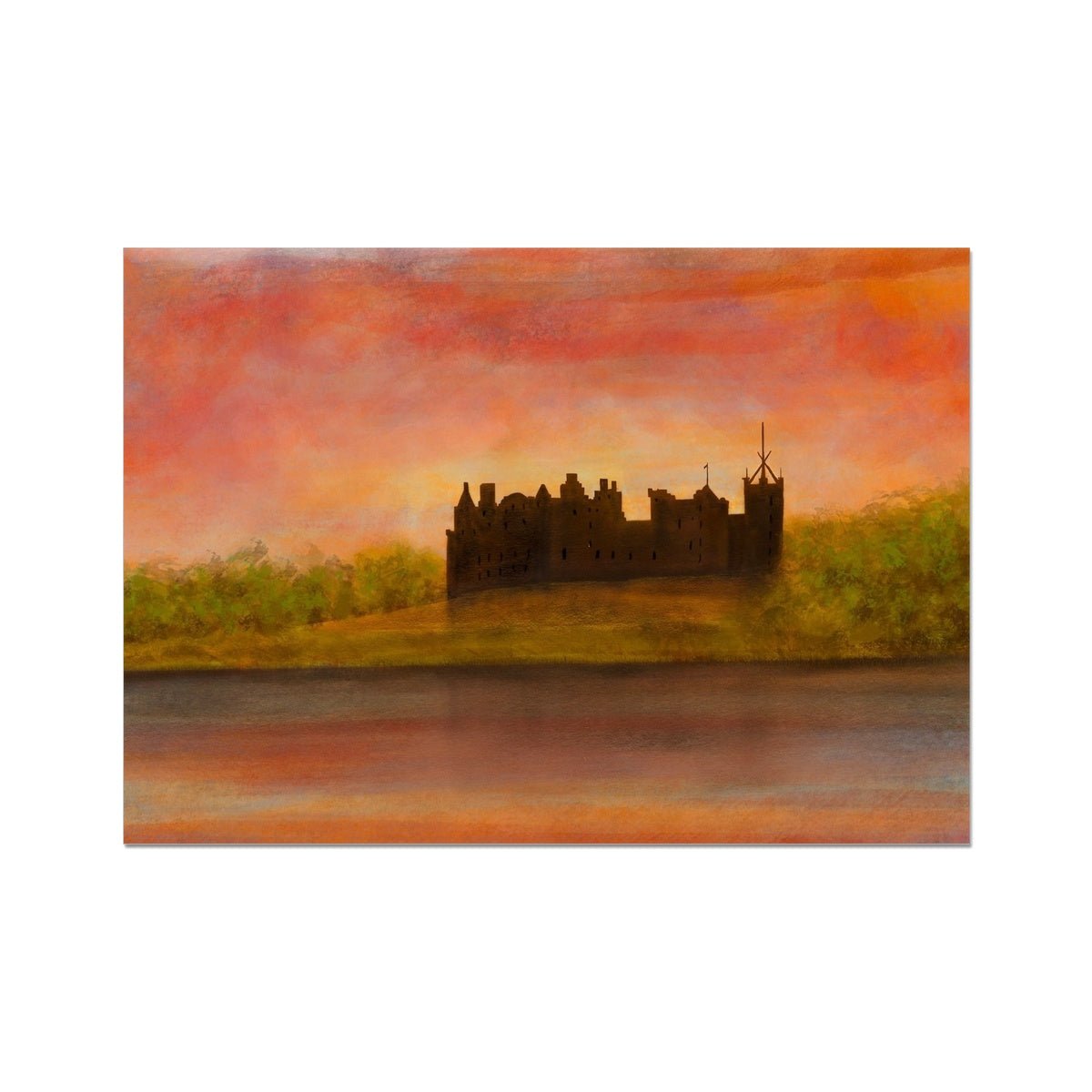 Linlithgow Palace Dusk Painting | Fine Art Prints From Scotland