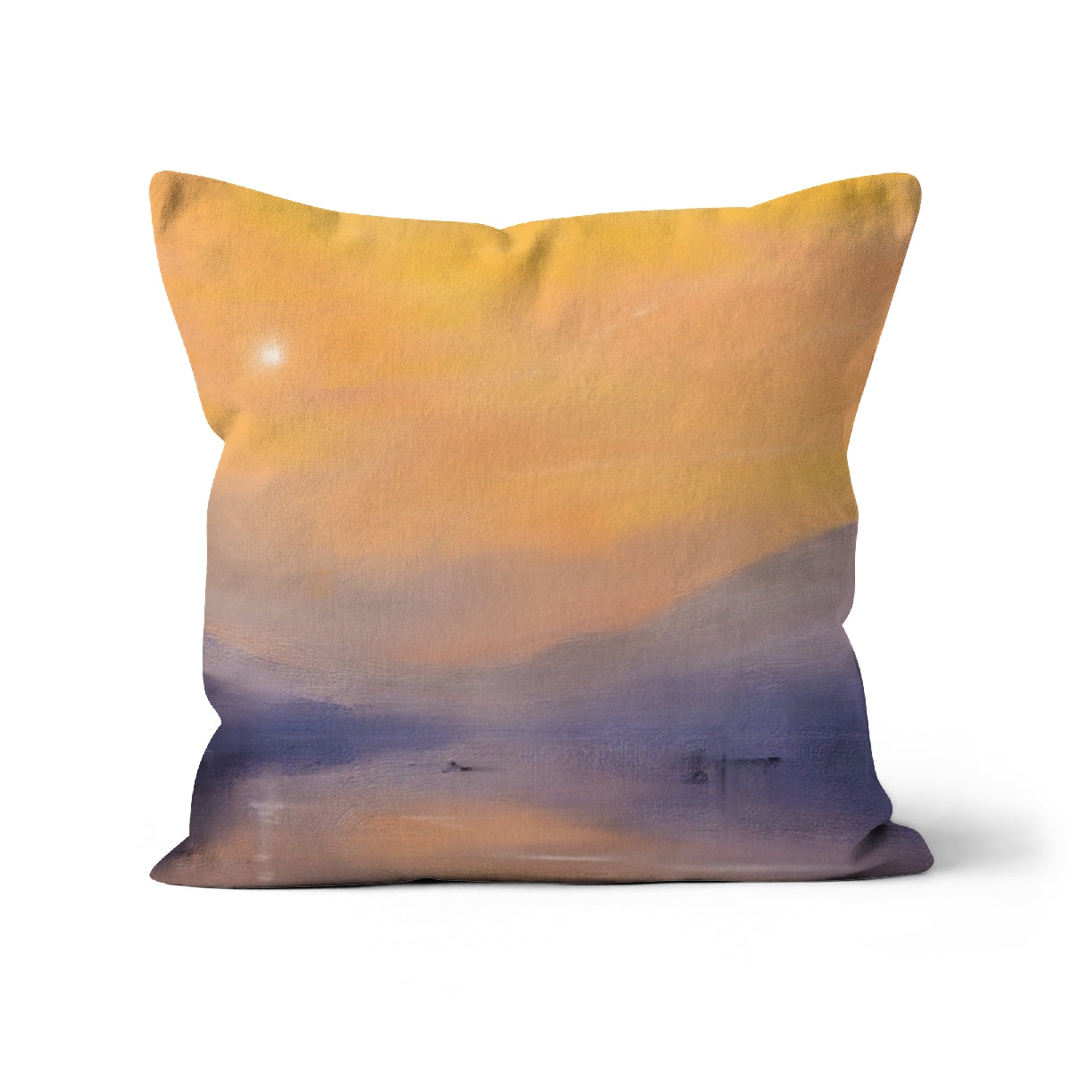 Loch Eck Dusk Art Gifts Cushion | Scottish Lochs &amp; Mountains Art Gallery | Paintings, Prints, Homeware and Art Gifts From Scotland By Scottish Artist Kevin Hunter