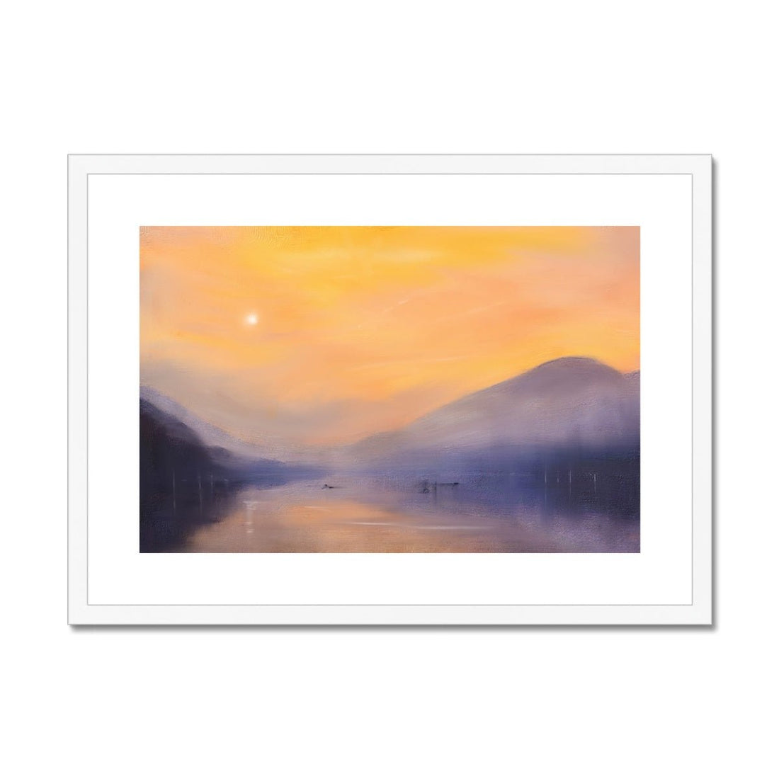 Loch Eck Dusk Painting | Framed &amp; Mounted Prints From Scotland