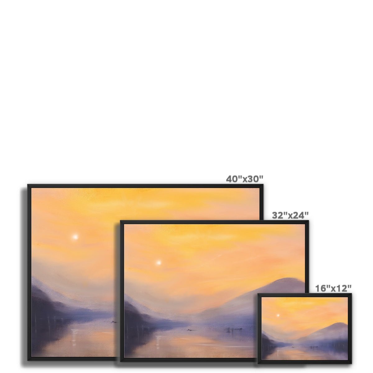 Loch Eck Dusk Painting | Framed Canvas From Scotland