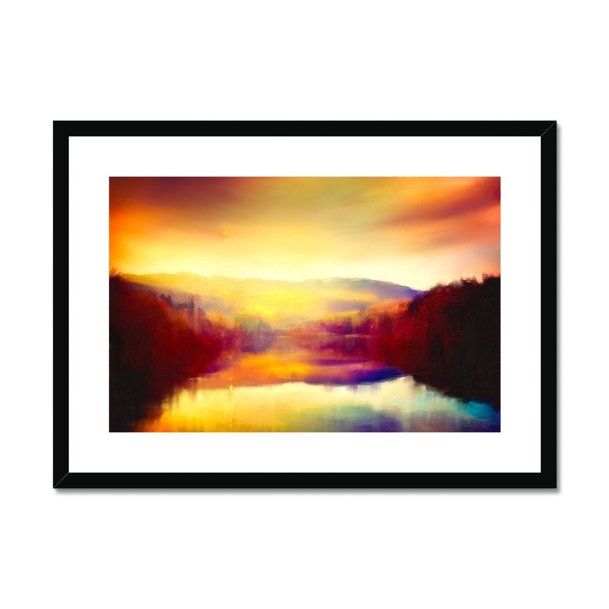 Loch Faskally Dusk Painting | Framed & Mounted Prints From Scotland