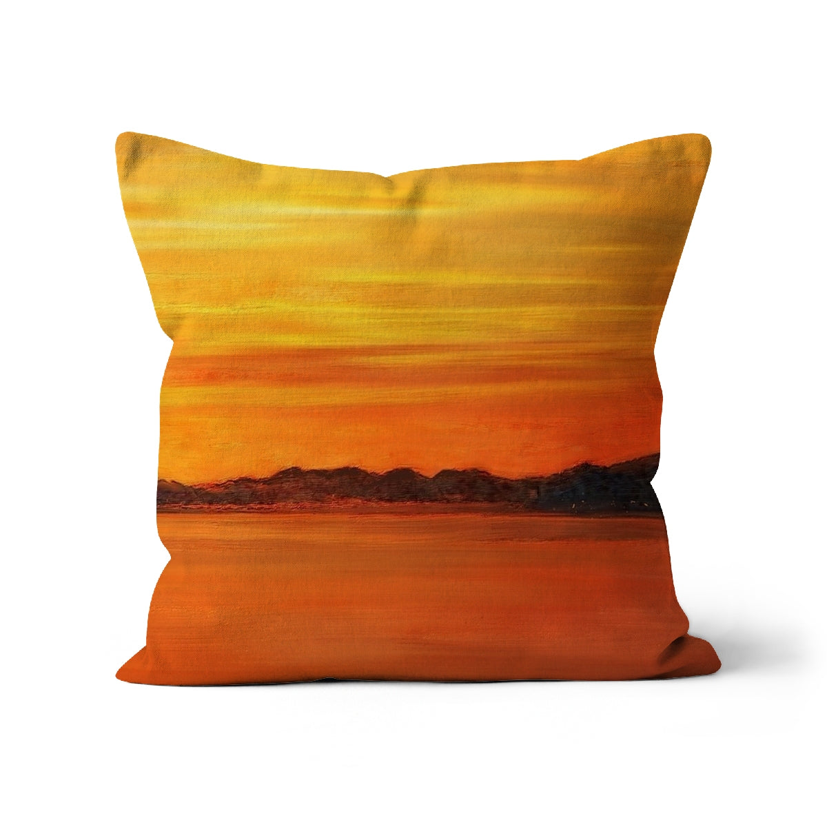 Loch Fyne Sunset Art Gifts Cushion | Scottish Lochs &amp; Mountains Art Gallery | Paintings, Prints, Homeware and Art Gifts From Scotland By Scottish Artist Kevin Hunter