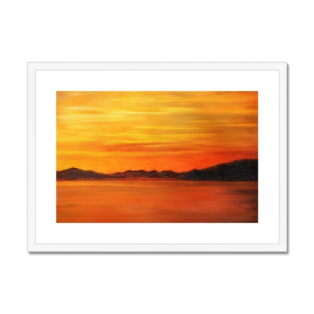 Loch Fyne Sunset Painting | Framed &amp; Mounted Prints From Scotland