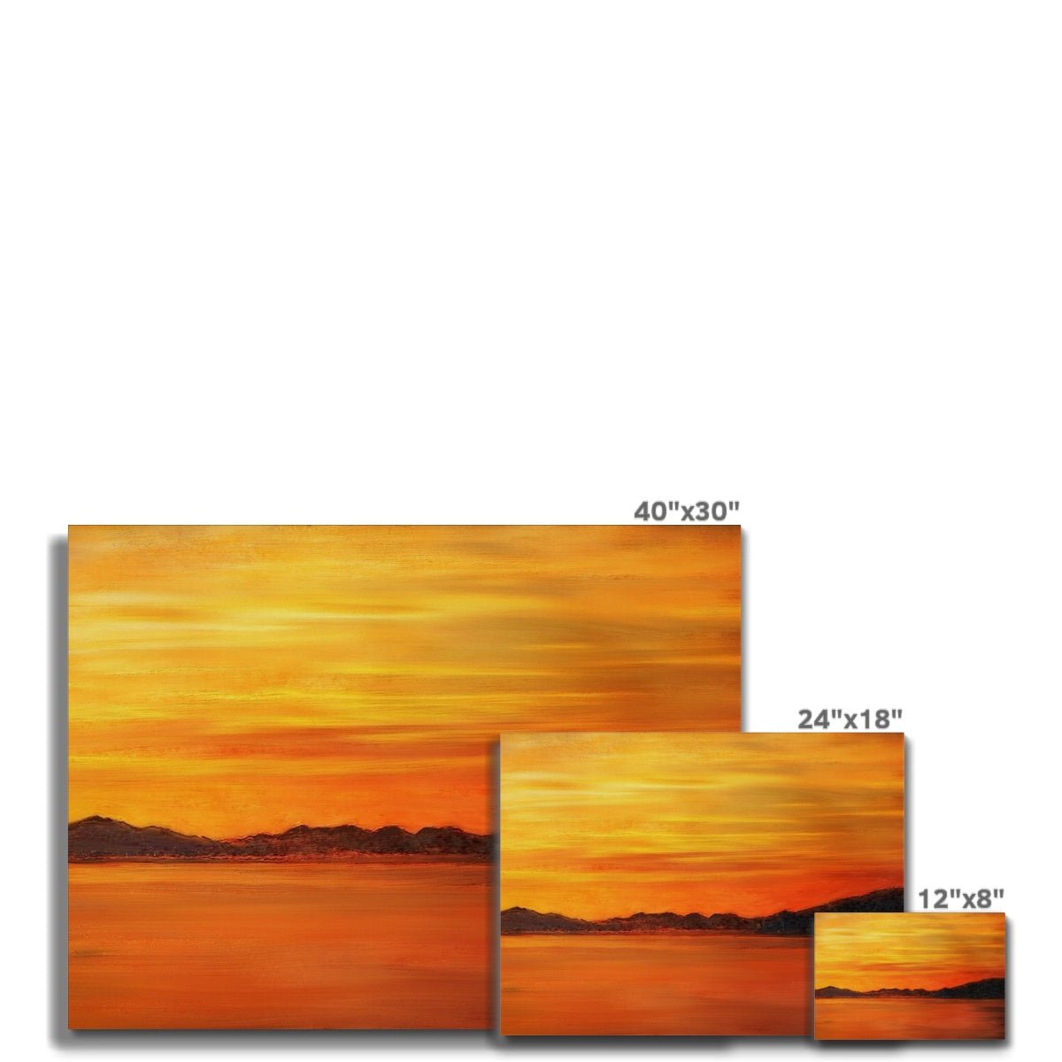 Loch Fyne Sunset Painting | Canvas From Scotland-Contemporary Stretched Canvas Prints-Scottish Lochs & Mountains Art Gallery-Paintings, Prints, Homeware, Art Gifts From Scotland By Scottish Artist Kevin Hunter