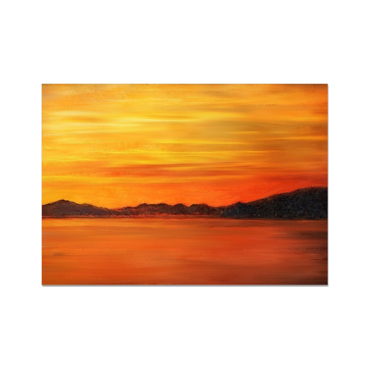 Loch Fyne Sunset Painting | Fine Art Prints From Scotland-Unframed Prints-Scottish Lochs & Mountains Art Gallery-A2 Landscape-Paintings, Prints, Homeware, Art Gifts From Scotland By Scottish Artist Kevin Hunter