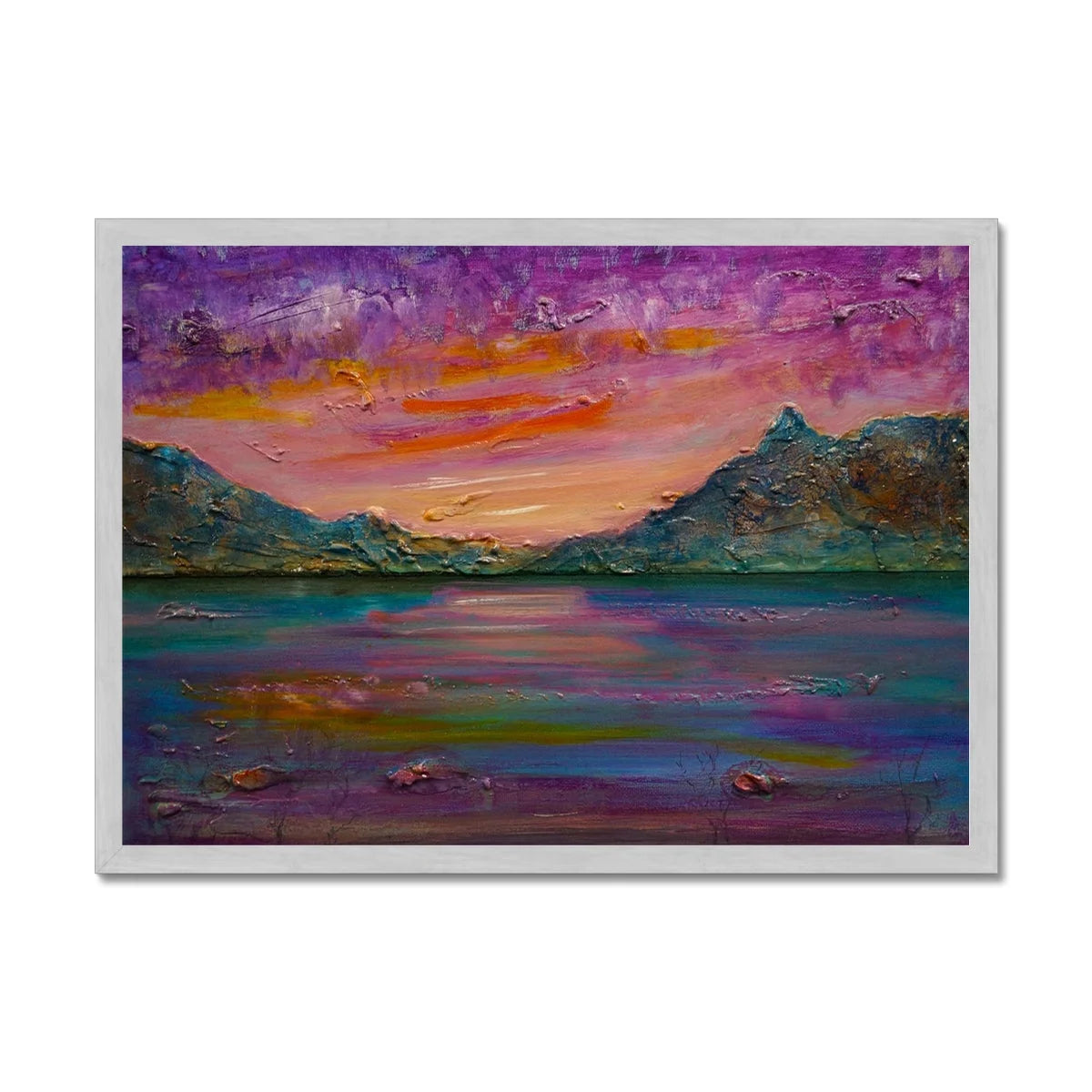 Loch Leven Sunset Antique Framed Print - Glencoe Art Gallery Scotland Worldwide Shipping Scottish Prints and Landscape Paintings by Artist