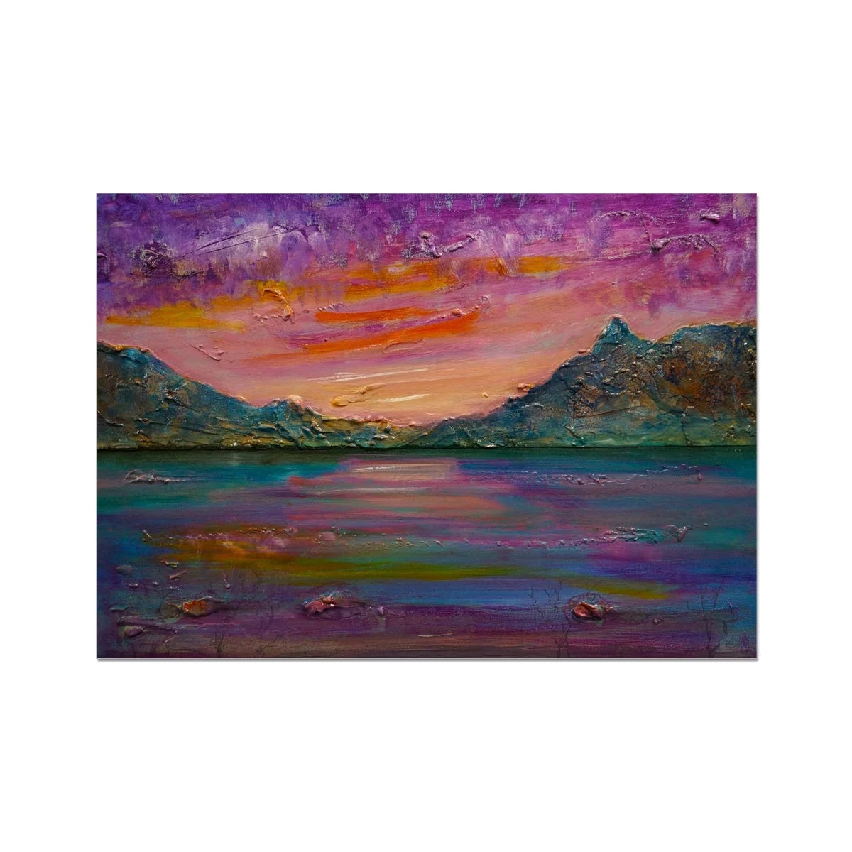Loch Leven Sunset Fine Art Print - Glencoe Gallery Scotland Worldwide Shipping Scottish Prints and Landscape Paintings by Artist Hunter