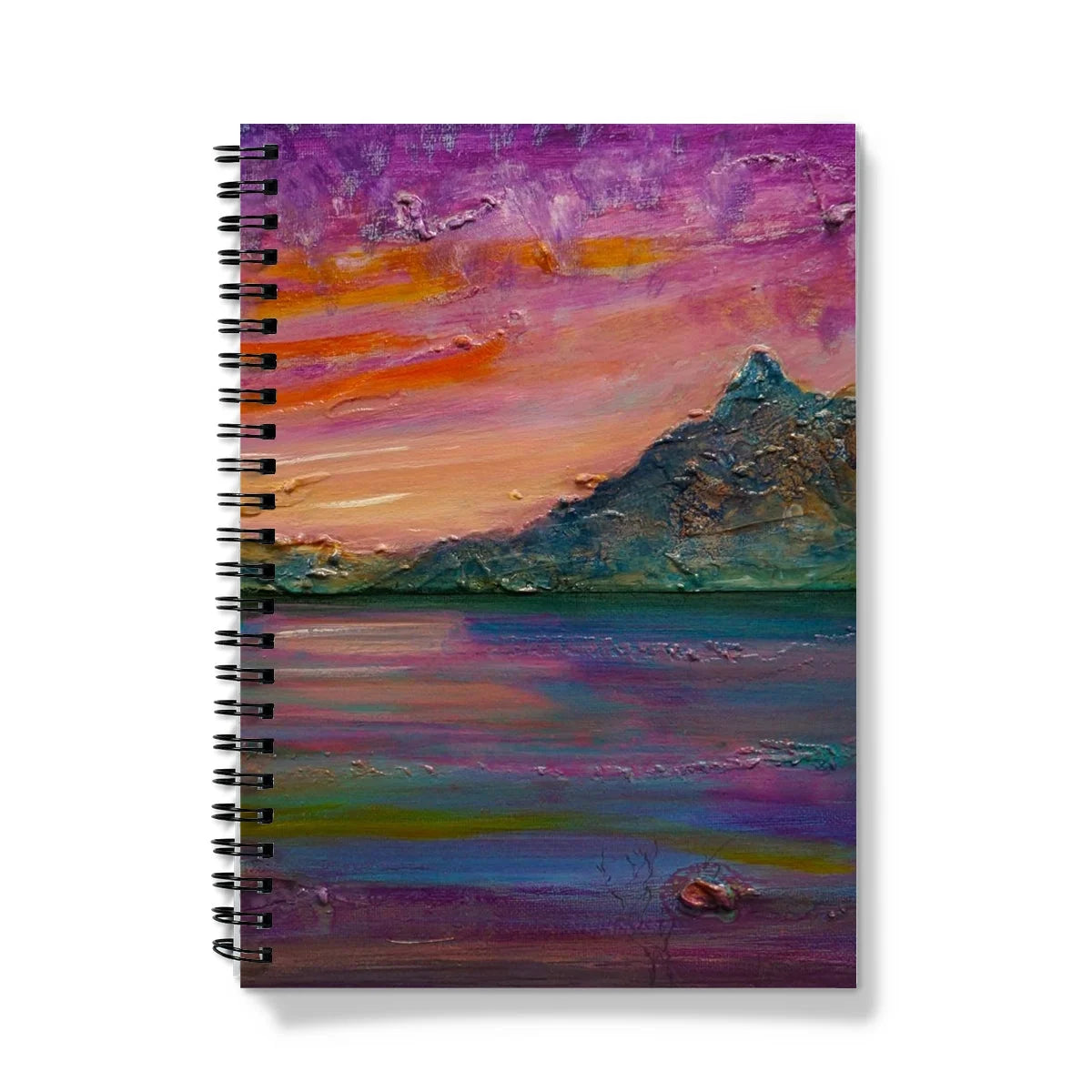 Loch Leven Sunset Notebook - Glencoe Art Gallery Scotland Worldwide Shipping Scottish Prints and Landscape Paintings by Artist Hunter