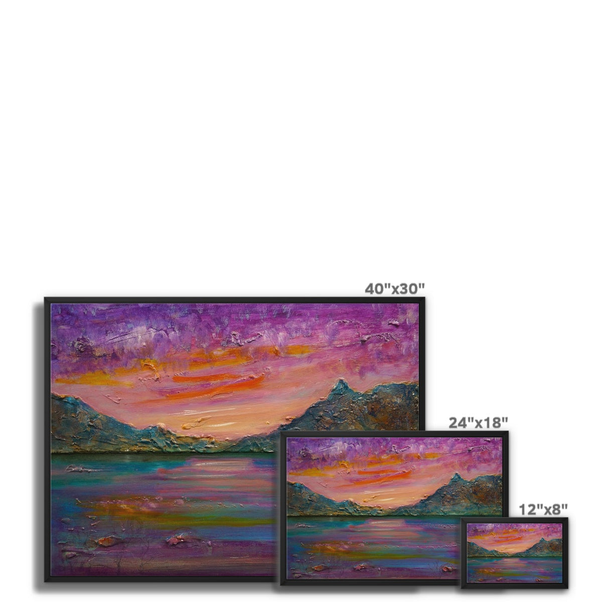 Loch Leven Sunset Painting | Framed Canvas From Scotland