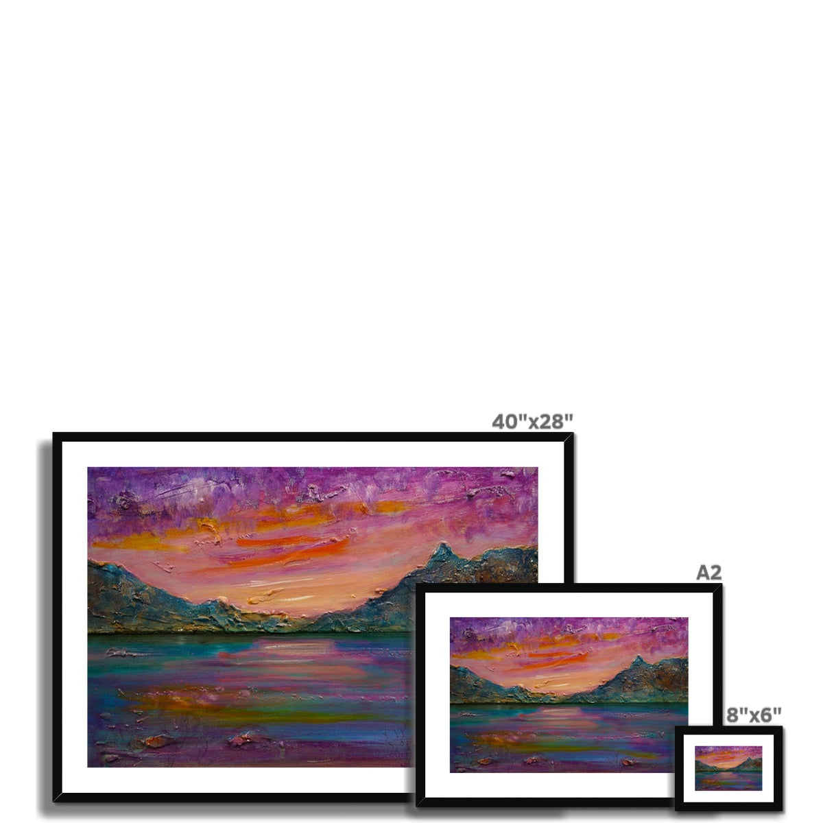 Loch Leven Sunset Painting | Framed & Mounted Prints From Scotland