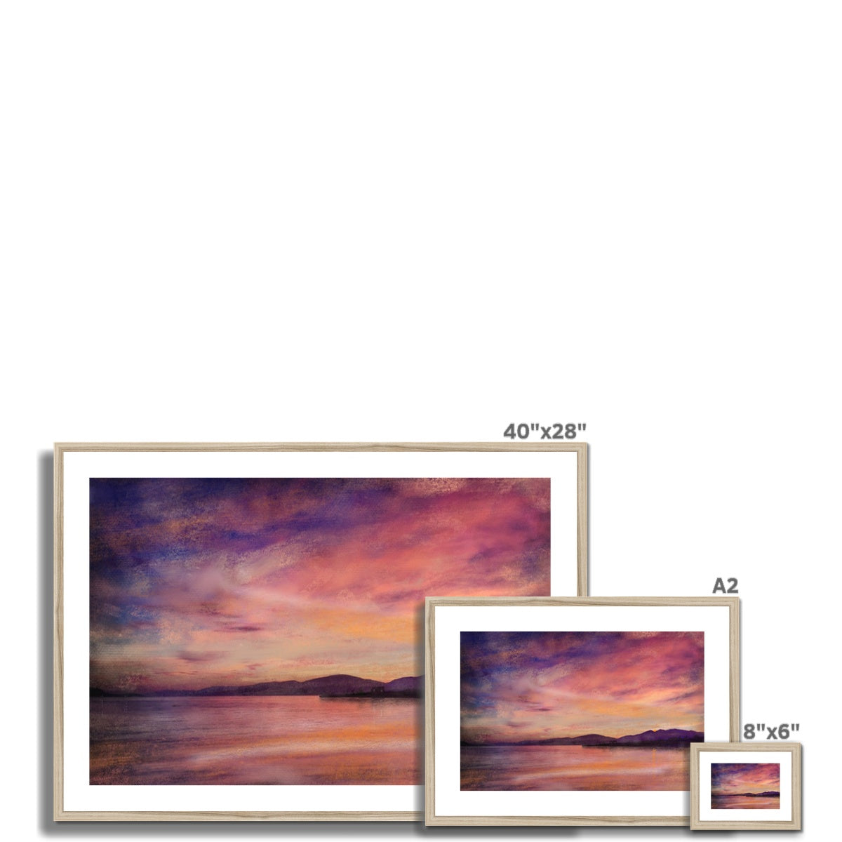 Loch Linnhe Dusk Painting | Framed & Mounted Prints From Scotland