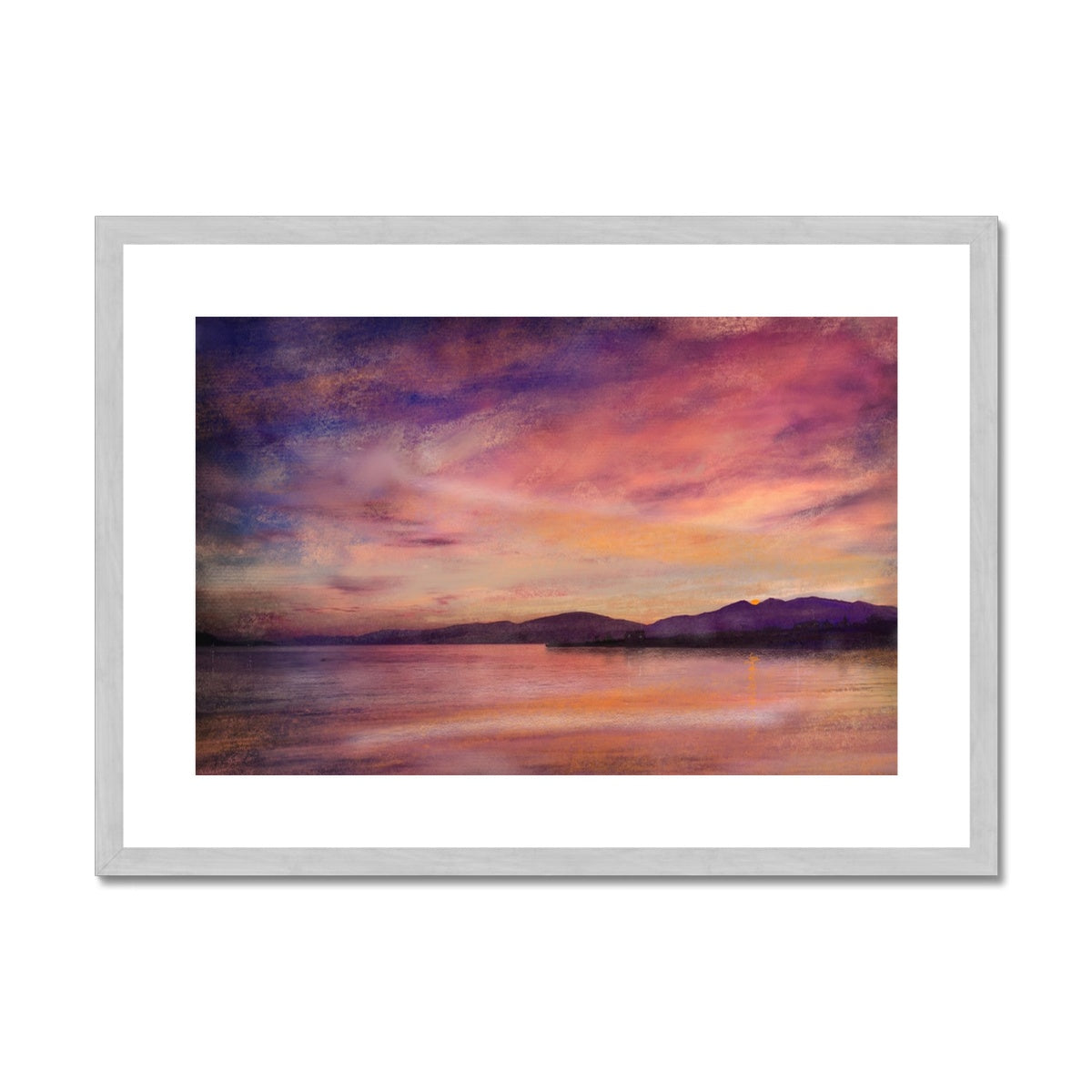 Loch Linnhe Dusk Painting | Antique Framed & Mounted Prints From Scotland