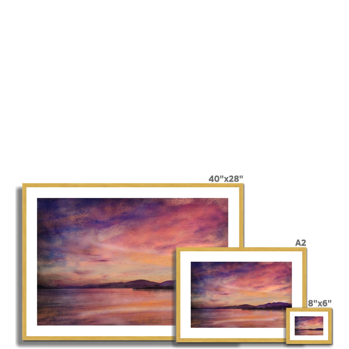 Loch Linnhe Dusk Painting | Antique Framed & Mounted Prints From Scotland