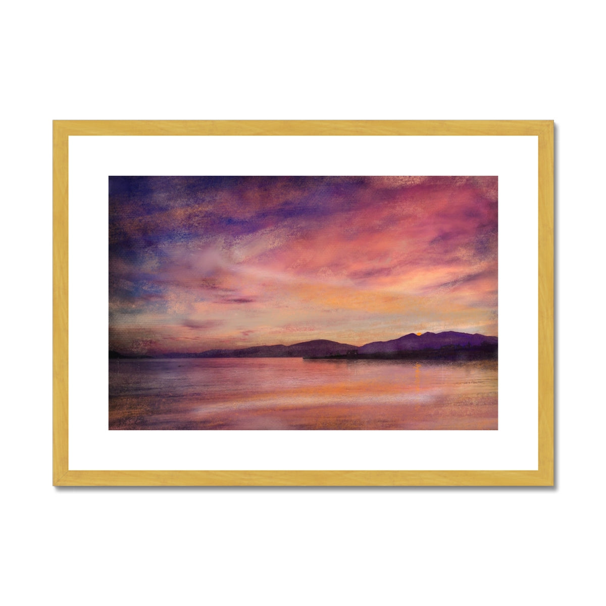 Loch Linnhe Dusk Painting | Antique Framed & Mounted Prints From Scotland