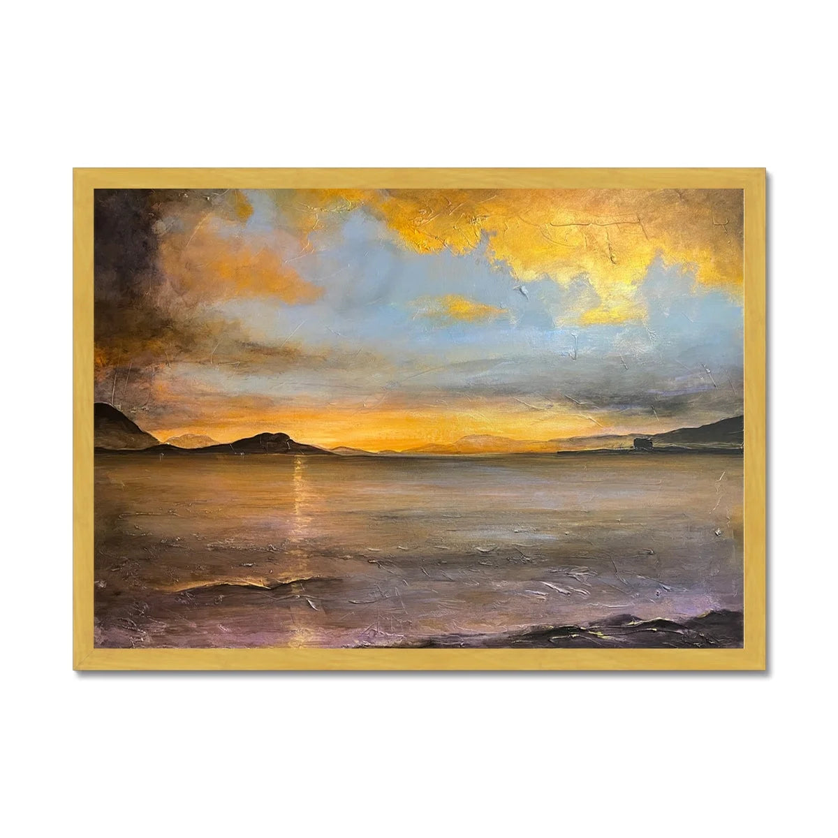 Loch Linnhe Sunset Antique Framed Print - Lochs & Mountains Art Gallery Scotland Worldwide Shipping Scottish Prints and Glencoe Landscape