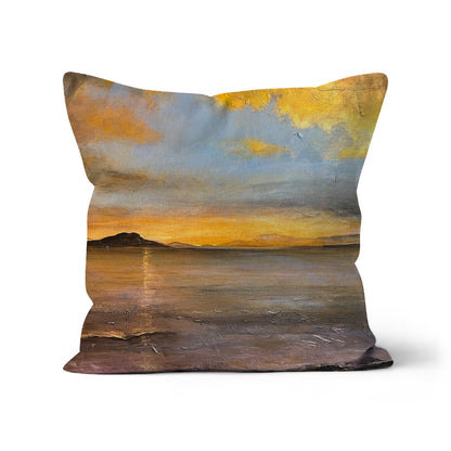 Loch Linnhe Sunset Art Gifts Cushion | Scottish Lochs &amp; Mountains Art Gallery | Paintings, Prints, Homeware and Art Gifts From Scotland By Scottish Artist Kevin Hunter