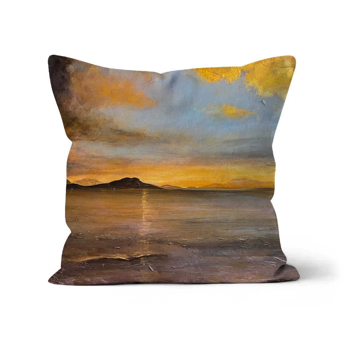 Loch Linnhe Sunset Cushion - Lochs & Mountains Art Gallery Scotland Worldwide Shipping Scottish Prints and Glencoe Landscape Paintings