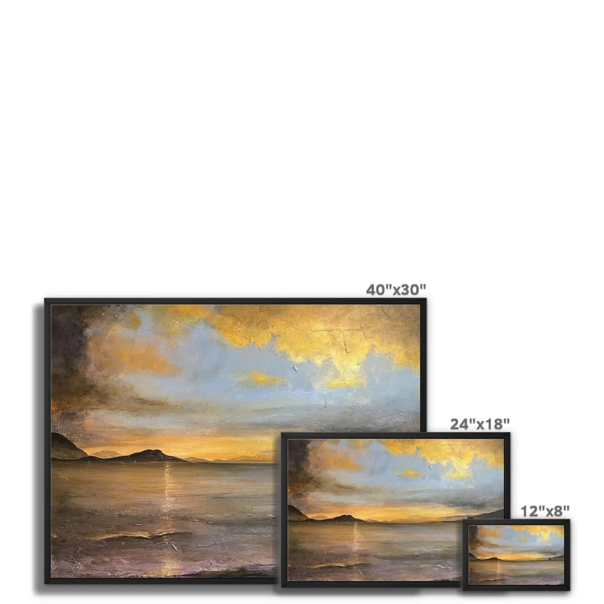 Loch Linnhe Sunset Framed Canvas - Lochs & Mountains Art Gallery Scotland Worldwide Shipping Scottish Prints and Glencoe Landscape