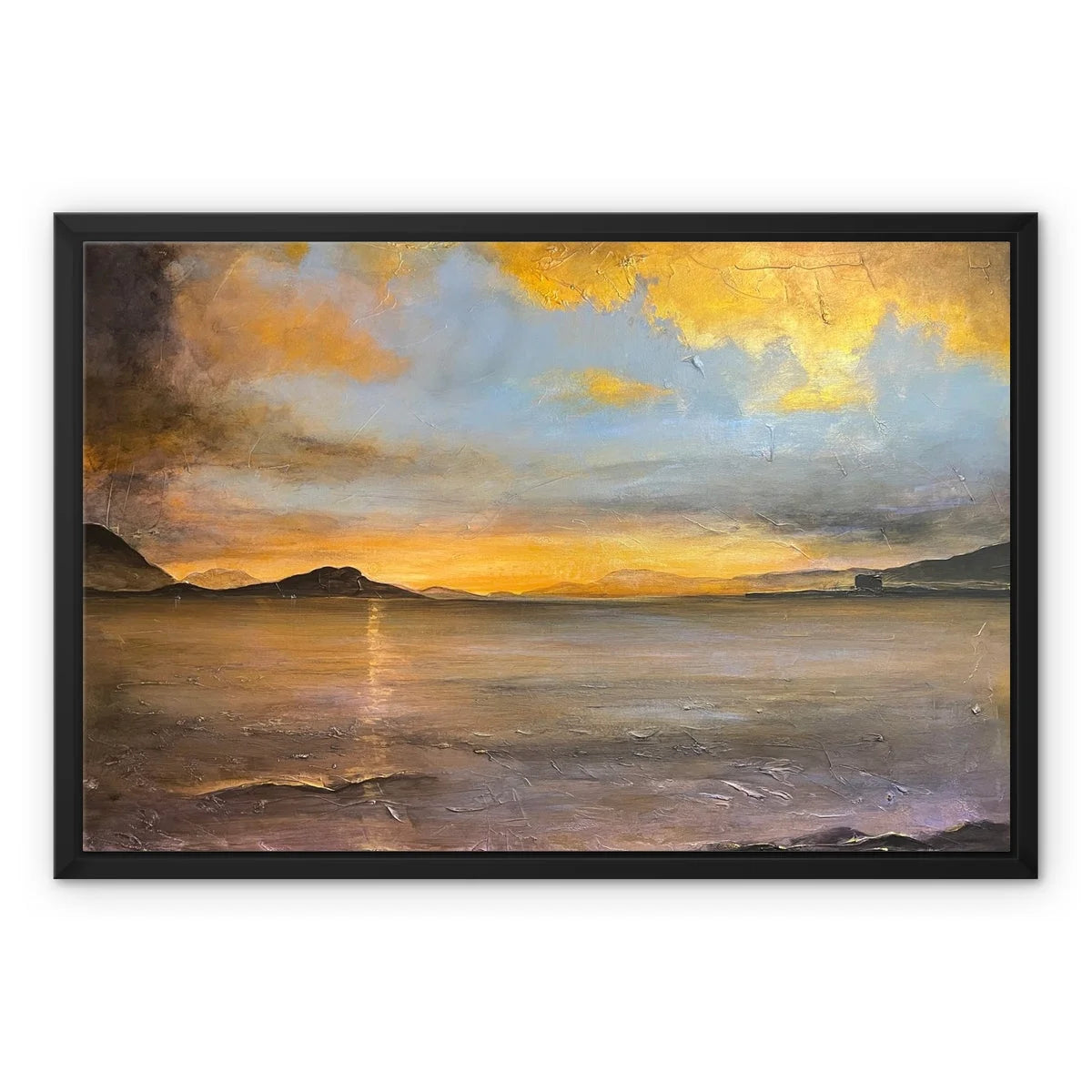 Loch Linnhe Sunset Framed Canvas - Lochs & Mountains Art Gallery Scotland Worldwide Shipping Scottish Prints and Glencoe Landscape