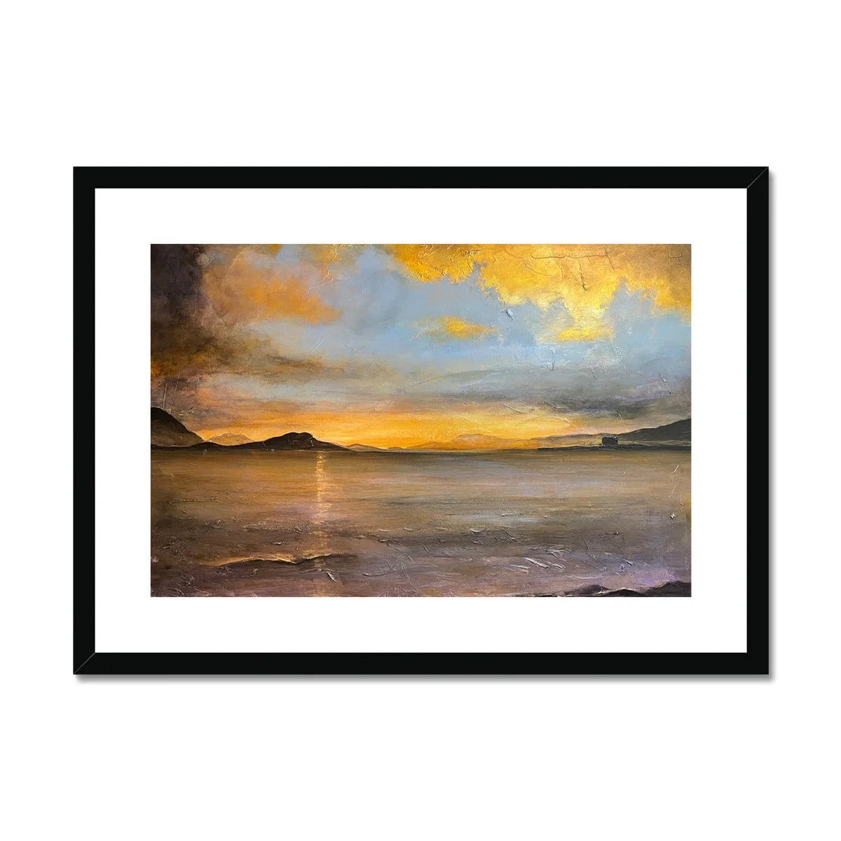 Loch Linnhe Sunset Framed & Mounted Print - Lochs Mountains Art Gallery Scotland Worldwide Shipping Scottish Prints and Glencoe Landscape