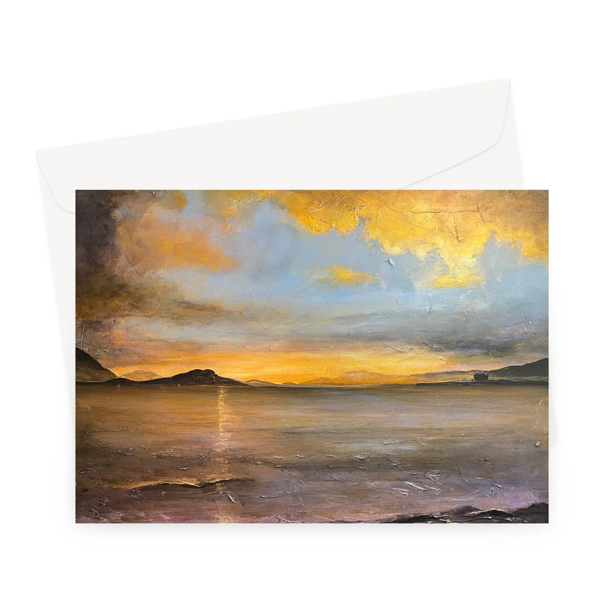 Loch Linnhe Sunset Greeting Card - Lochs & Mountains Art Gallery Scotland Worldwide Shipping Scottish Prints and Glencoe Landscape