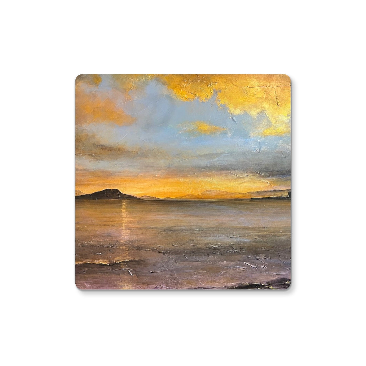 Loch Linnhe Sunset | Scottish Art Gifts | Coaster | Scottish Lochs & Mountains Art Gallery | Paintings, Prints, Homeware and Art Gifts From Scotland By Scottish Artist Kevin Hunter