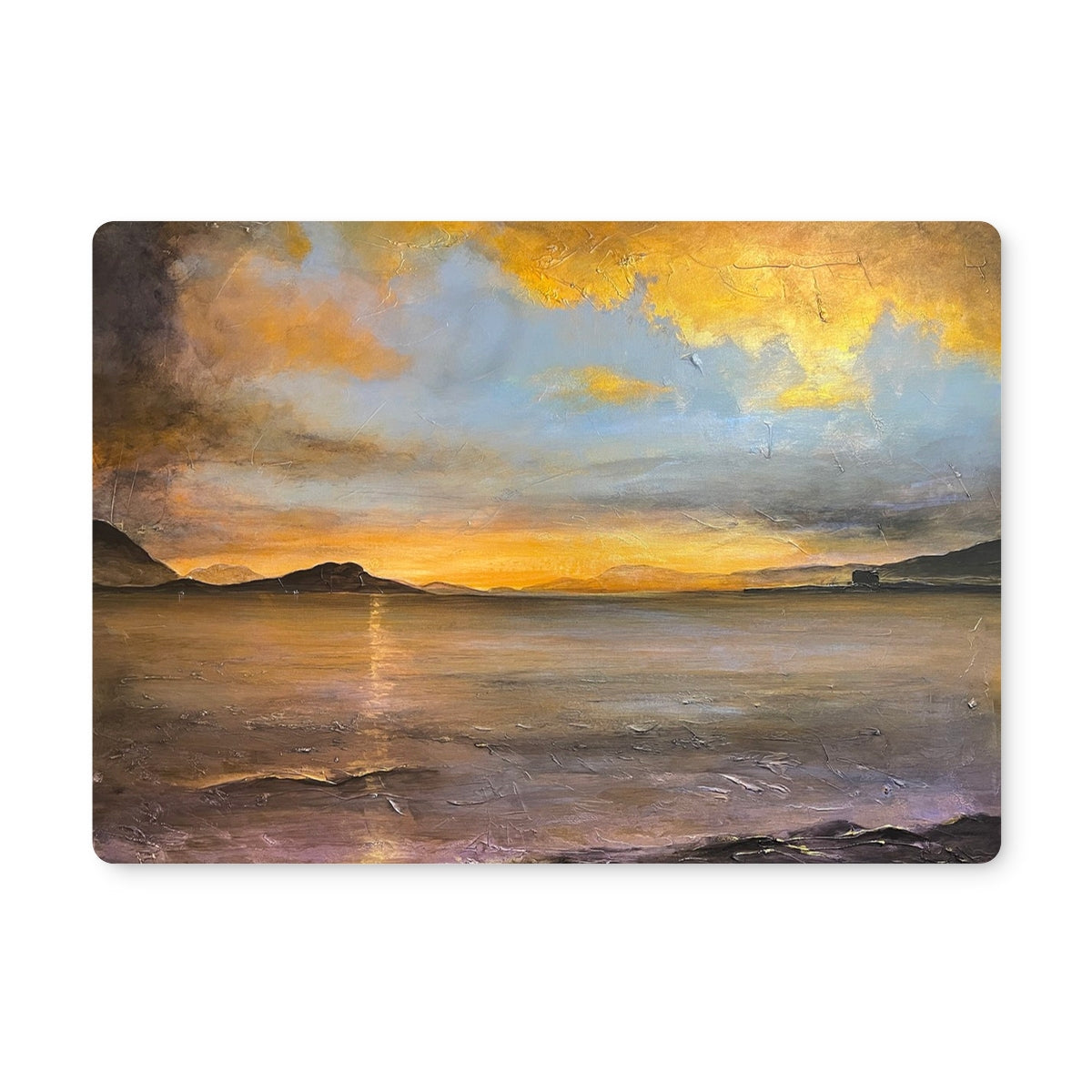 Loch Linnhe Sunset | Scottish Art Gifts | Placemat | Scottish Lochs &amp; Mountains Art Gallery | Paintings, Prints, Homeware and Art Gifts From Scotland By Scottish Artist Kevin Hunter