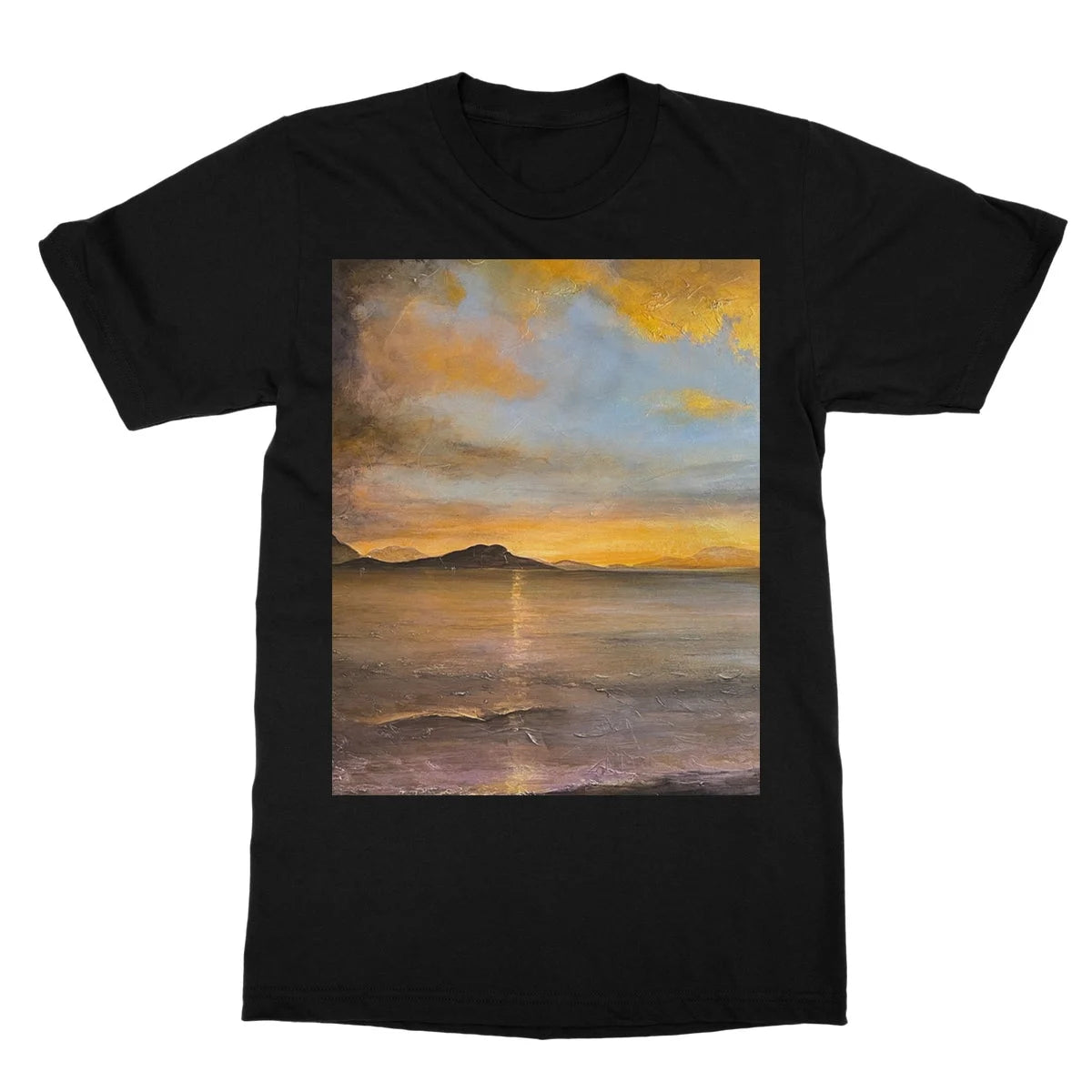 Loch Linnhe Sunset Softstyle T-shirt - Lochs & Mountains Art Gallery Scotland Worldwide Shipping Scottish Prints and Glencoe Landscape