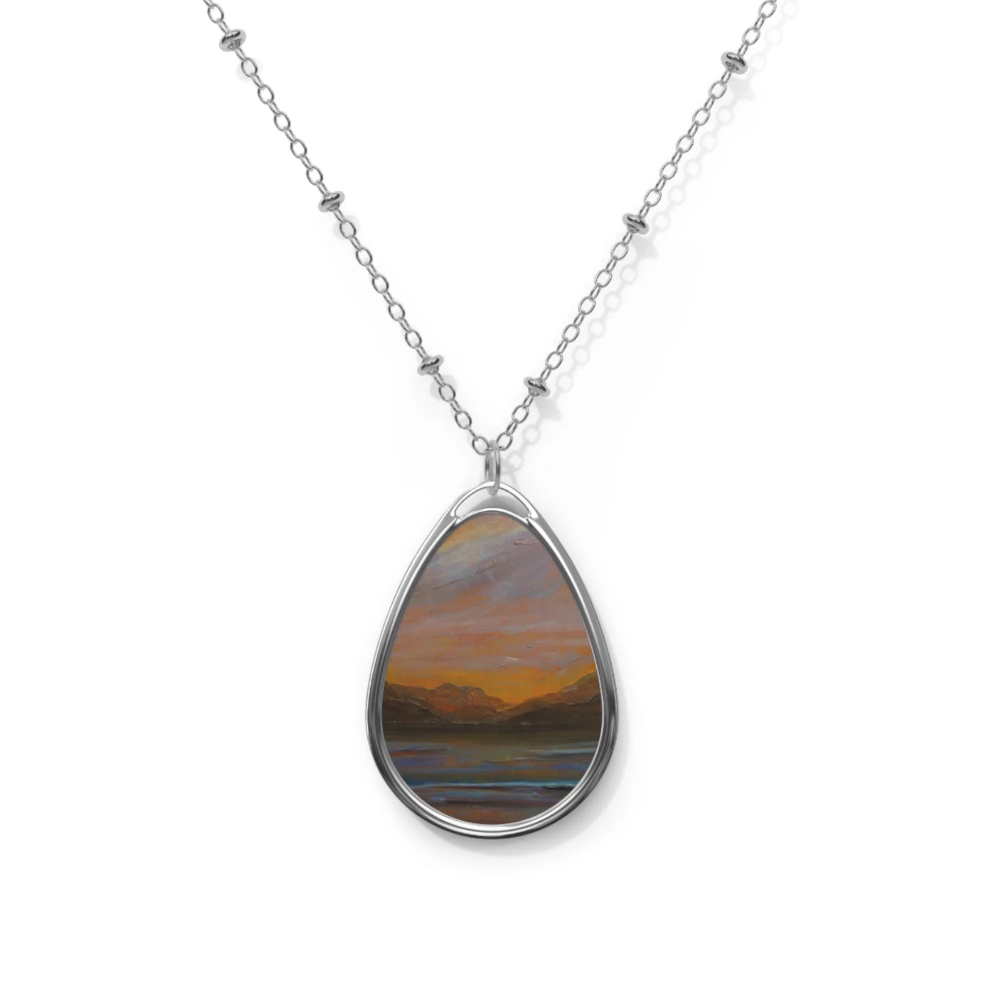 Loch Lomond Dawn | Scottish Art Jewellery | Necklace - Lochs & Mountains Gallery Scotland Worldwide Shipping Silver Chain Necklace