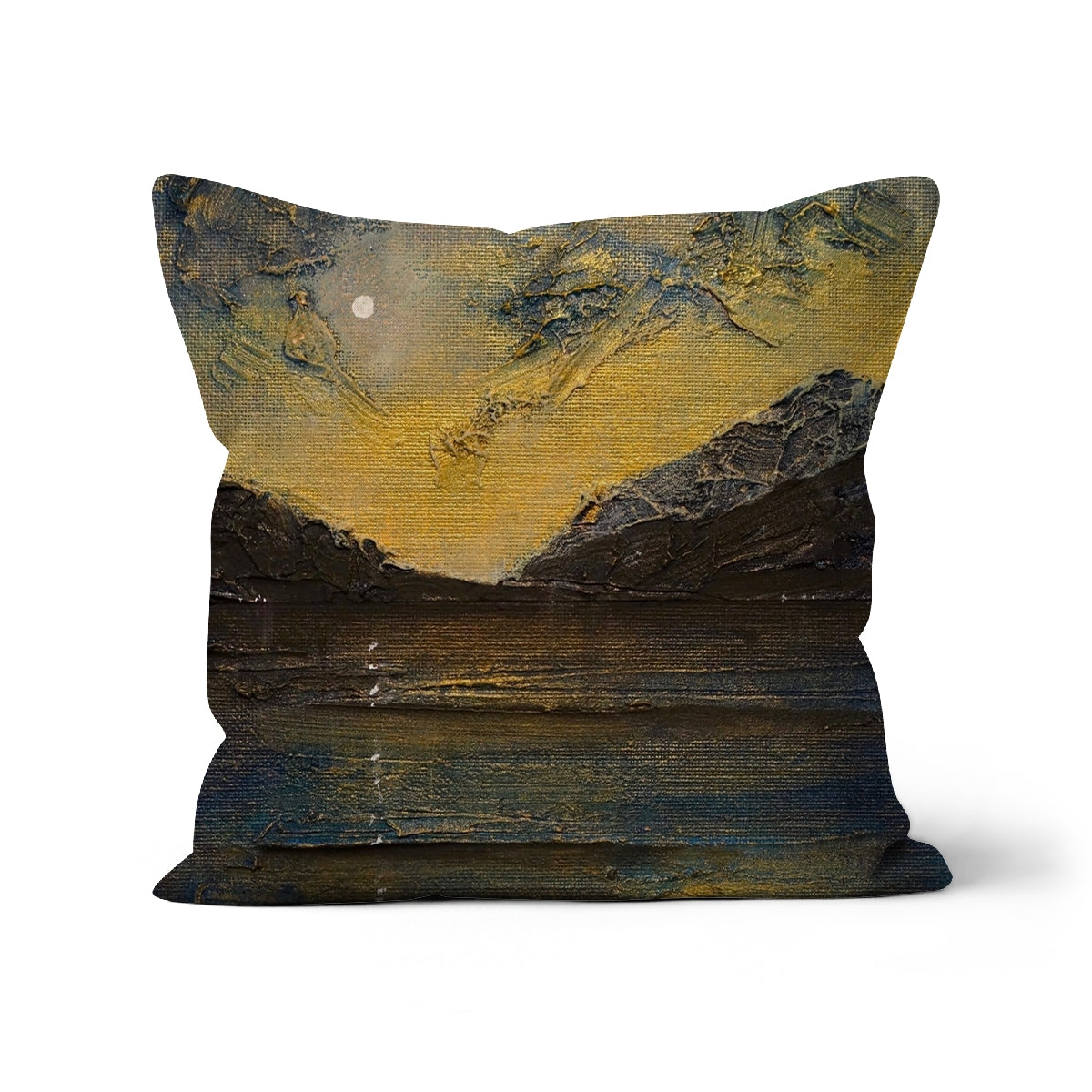 Loch Lomond Moonlight Art Gifts Cushion | Scottish Lochs &amp; Mountains Art Gallery | Paintings, Prints, Homeware and Art Gifts From Scotland By Scottish Artist Kevin Hunter