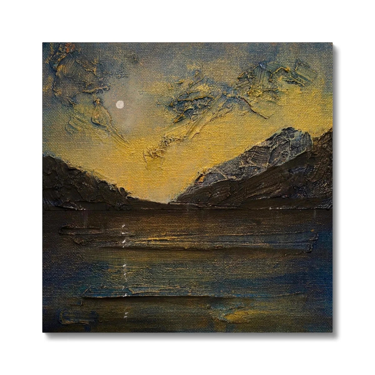 Loch Lomond Moonlight Original Landscape Painting on Canvas - Lochs & Mountains Art Gallery Scotland Worldwide Shipping Scottish