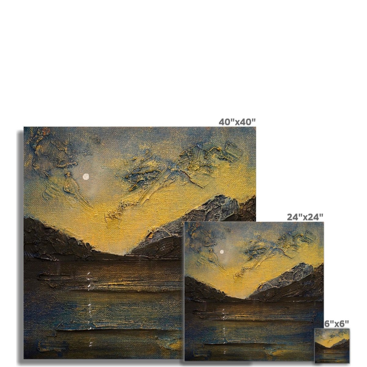 Loch Lomond Moonlight Painting | Fine Art Prints From Scotland-Unframed Prints-Scottish Lochs & Mountains Art Gallery-Paintings, Prints, Homeware, Art Gifts From Scotland By Scottish Artist Kevin Hunter