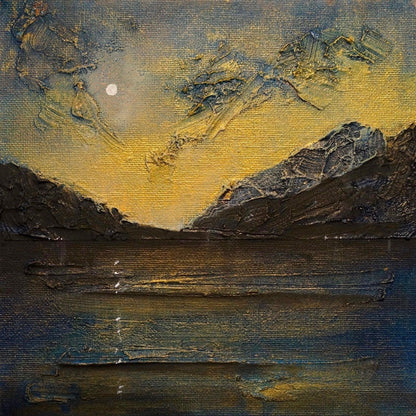 Loch Lomond Moonlight Wooden Art Block